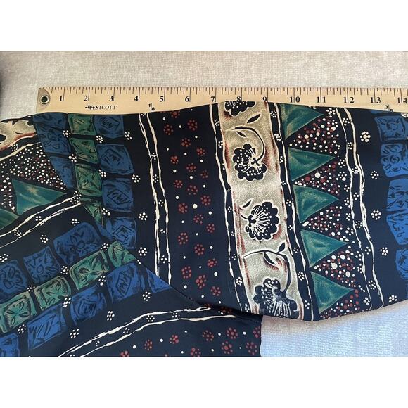 Vintage Jordan Shirt Women 20 Blue Green Tan Geometric Button Up 90s Long Sleeve - Picture 9 of 12